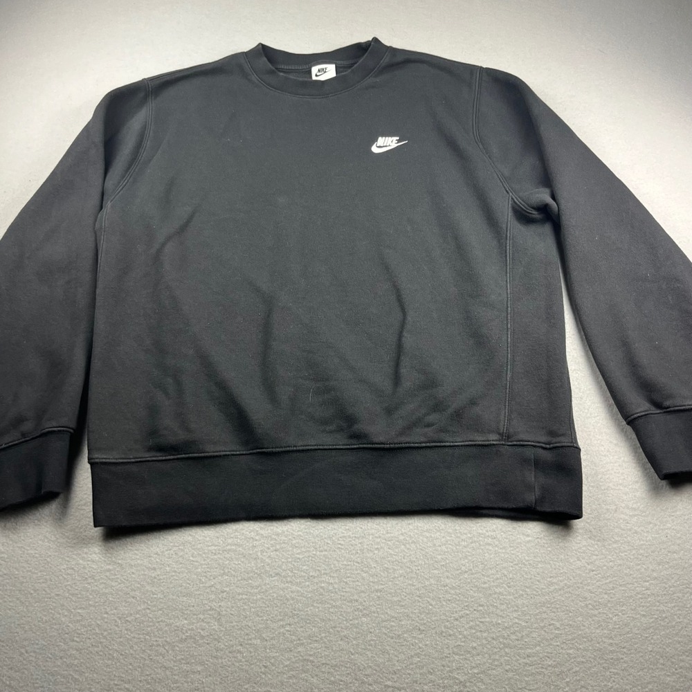 Nike Mens Sportswear Club Fleece Crewneck Sweatshirt Black BV2662-010 Large